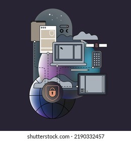 Infographic elements. Set of vector design elements in flat style for business presentation, booklet, web site and other projects. Included vector icons. Infographic templates. 