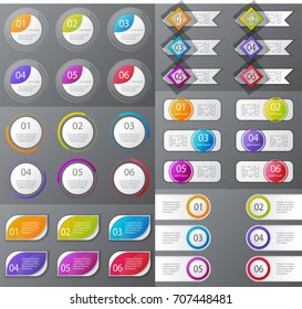 Infographic elements set. Workflow layout, diagram, annual report, web design, presentation. Business concept with options, parts, steps or processes. Infographic background. Vector illustration