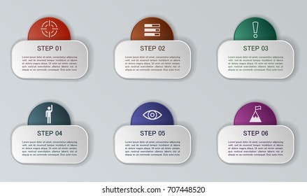 Infographic elements set. Workflow layout, diagram, annual report, web design, presentation. Business concept with options, parts, steps or processes. Infographic background. Vector illustration