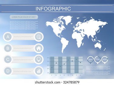Infographic elements set.World map infographic.Vector template. 