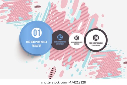 Infographic elements, steps and options. Trendy geometric flat pattern, frame with abstract background for brochure, flyer or presentations design, vector illustration.