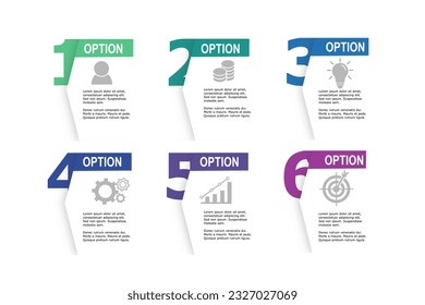 infographic elements  template, business concept with, 6 steps  , minimal shape design for workflow layout, diagram, annual report, web design.Creative banner, label vector
