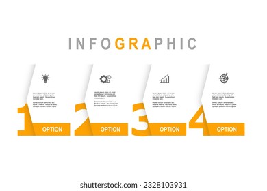 plantilla de elementos infográficos, concepto de negocio con, 4 pasos, diseño de forma mínimo para diseño de flujo de trabajo, diagrama, informe anual, diseño web.Banner creativo, vector de etiqueta