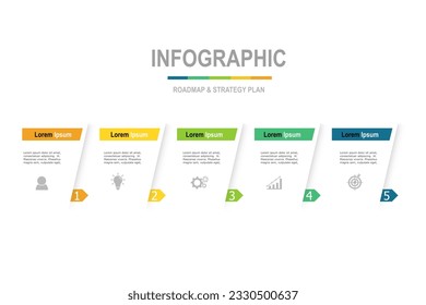 infographic elements  template, business concept with  5 steps  , minimal multi color design for workflow layout, diagram, annual report, web design.Creative banner, label vector
