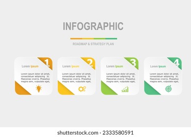 infographic elements  template, business concept with 4 steps  , minimal multi color design for workflow layout, diagram, annual report, web design.Creative banner, label vector