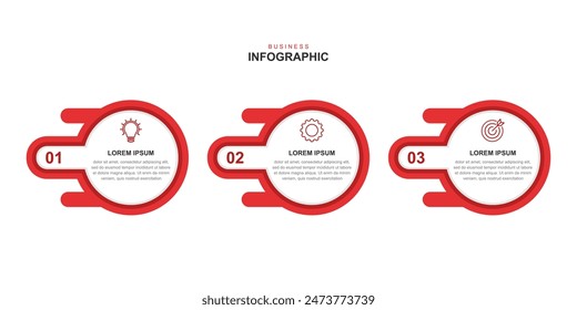 Plantilla de elementos infográficos, concepto de negocio con 3 pasos, diseño de flujo de trabajo, iconos, diagrama, informe, Diseño web. Creativo, Vector, ilustración.