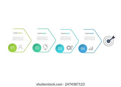 infographic elements template, business concept with 4 steps, multi color   shapes design for workflow layout, diagram, annual report, web design.Creative banner, label vector