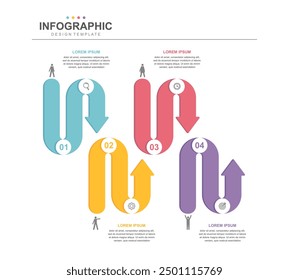 infographic elements template, business concept with 4 steps and icon, web design, Creative, vector, illustration.