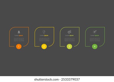 infographic elements template, business concept with 4 steps, color rectangle frame design for workflow layout, diagram, annual report, web design.Creative banner, label vector