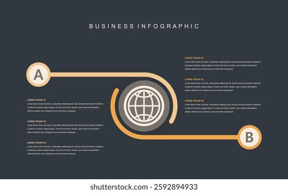 Infographic elements template, Business concept Timeline A and B 6 options. Can be used for workflow layout, icons, diagram, report, web design Creative. marketing data. Vector illustration