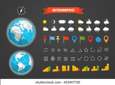 Infographic elements template. Different infographic elements collection