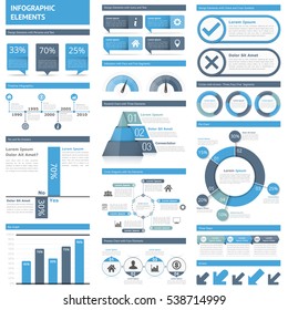 Infographic elements - timeline, bar graphs, pyramid chart, process chart, pie chart, process diagrams, flowcharts, workflow, steps, options, percents, statistics, vector eps10 illustration