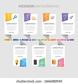 Plantilla gráfica de información de negocios de elementos y herramientas de infografía, que se puede utilizar para presentación, diseño web o diagrama de flujo de trabajo
