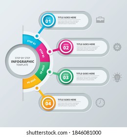 Plantilla gráfica de información de negocios de elementos y herramientas de infografía, que se puede utilizar para presentación, diseño web o diagrama de flujo de trabajo