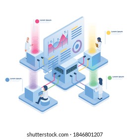 Plantilla gráfica de información de negocios de elementos y herramientas de infografía, que se puede utilizar para presentación, diseño web o diagrama de flujo de trabajo