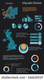 Infographic Elements with Uk and Europe vector illustration