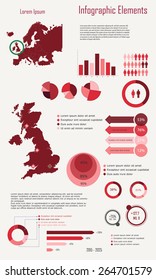 Infographic Elements with Uk and Europe vector illustration