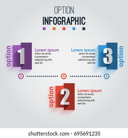 Infographic Elements Vector with 3 Rectangle Patterns for Option