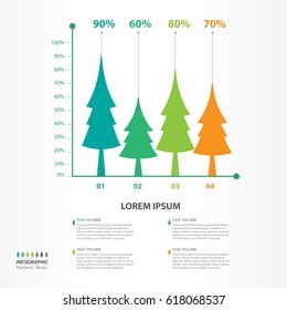 Infographic elements vector for business, tree icon, brochure flyer template, presentation, web, banner design, advertisement, Diagram, Process Chart, number, options, Timeline Slide, kid,education