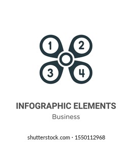 Infographic elements vector icon on white background. Flat vector infographic elements icon symbol sign from modern business collection for mobile concept and web apps design.