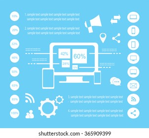 IT infographic elements vector illustration color  flat