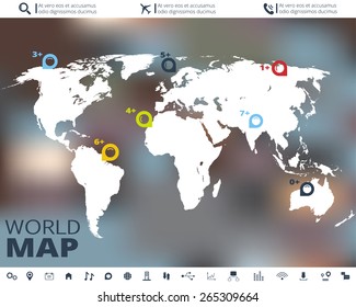 Infographic elements, vector world map