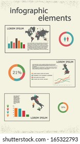 Infographic Elements world, Italy, UK vector illustration