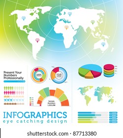 Infographic elements - World Map and Information Graphics
