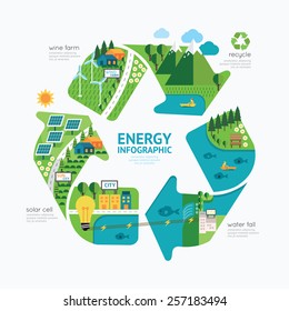 Infographic energy template design.protect world energy concept vector illustration / graphic or web design layout.