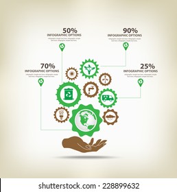 infographic environment with gears