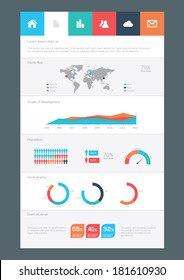 Infographic Essentials Vector illustration. World Map and Information Graphics
