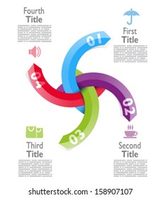Infographic examples colored arrows circle numbers