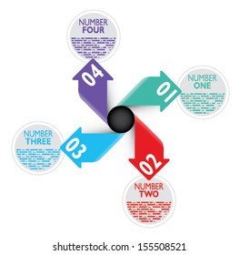 Infographic examples colored arrows numbers