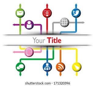 Infographic examples colored arrows Social Media