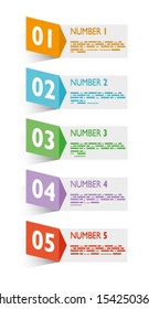 Infographic examples colored bands paper tickets