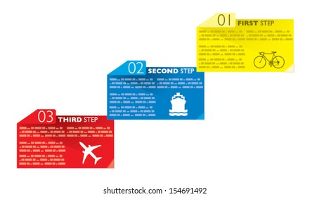 Infographic examples colored bands paper