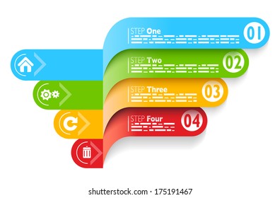 Infographic examples numbers colored bands