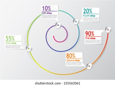 Infographic examples spiral bands numbers colors