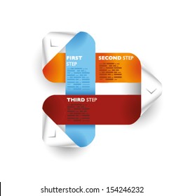 Infographic examples tickets, signs, numbered sheets, strip effect