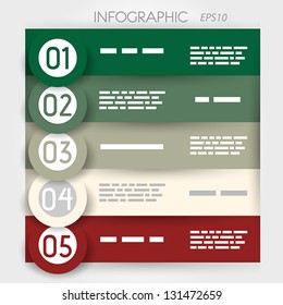 infographic five options in big rings. infographic concept.