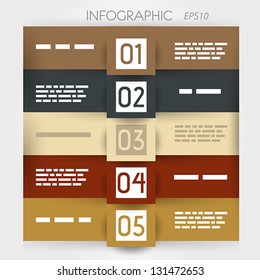 infographic five options in big squares. infographic concept.