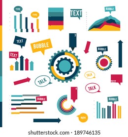 Infographic flat collection of simply elements for print or web page. Vector.