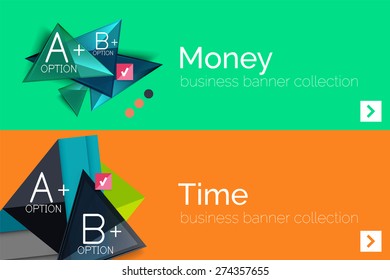 Infografik-Flachdesign-Banner mit geometrischem Diagramm und Optionen