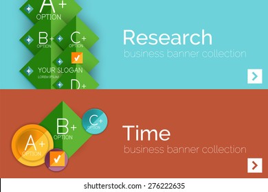 Infographic flat design banner with geometric diagram and options