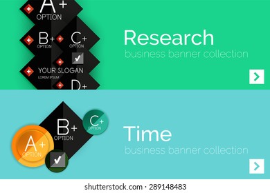 Infographic flat design banner with geometric diagram and options