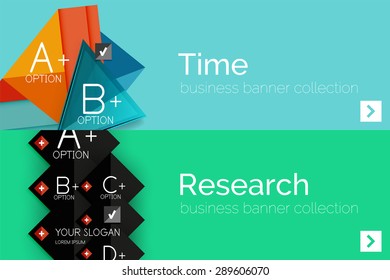 Infographic flat design banner with geometric diagram and options