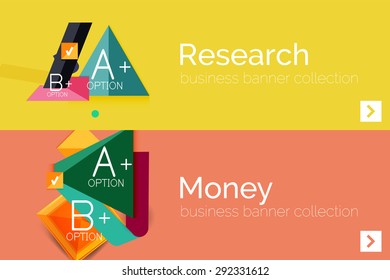 Infographic flat design banner with geometric diagram and options
