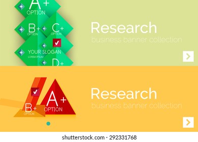 Infographic flat design banner with geometric diagram and options
