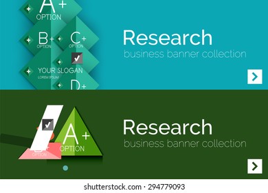Infographic flat design banner with geometric diagram and options