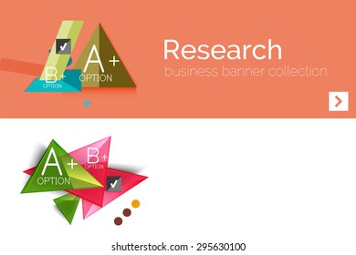 Infografik-Flachdesign-Banner mit geometrischem Diagramm und Optionen